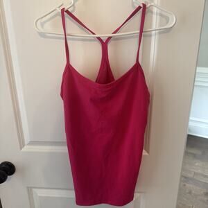 Lululemon Power Y Tank Top Coral Pink Stripe Striped Size 10